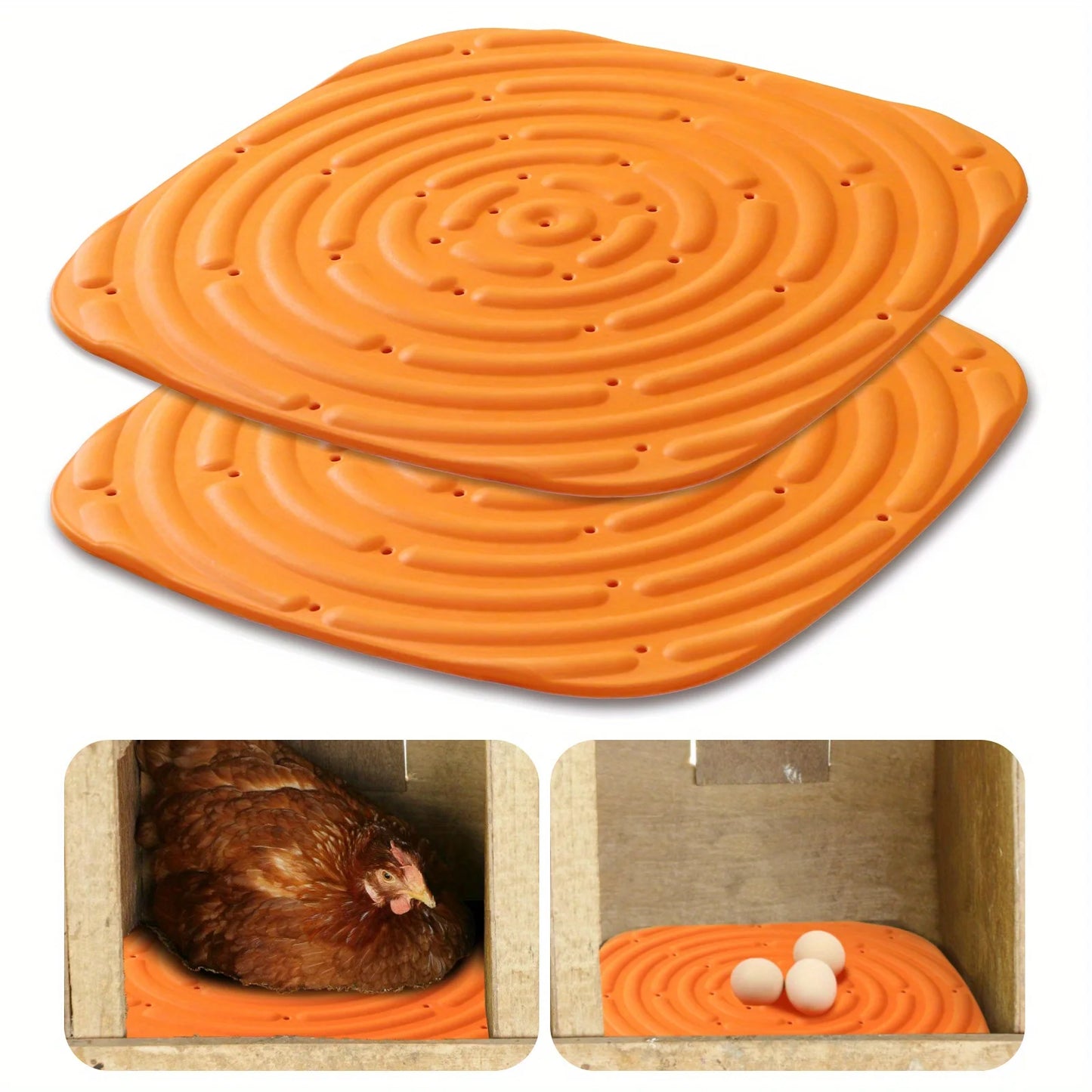 Soft & Durable 2pcs Washable Chicken Nesting Pads - Reusable Coop Liners for Portable Chicken Boxes