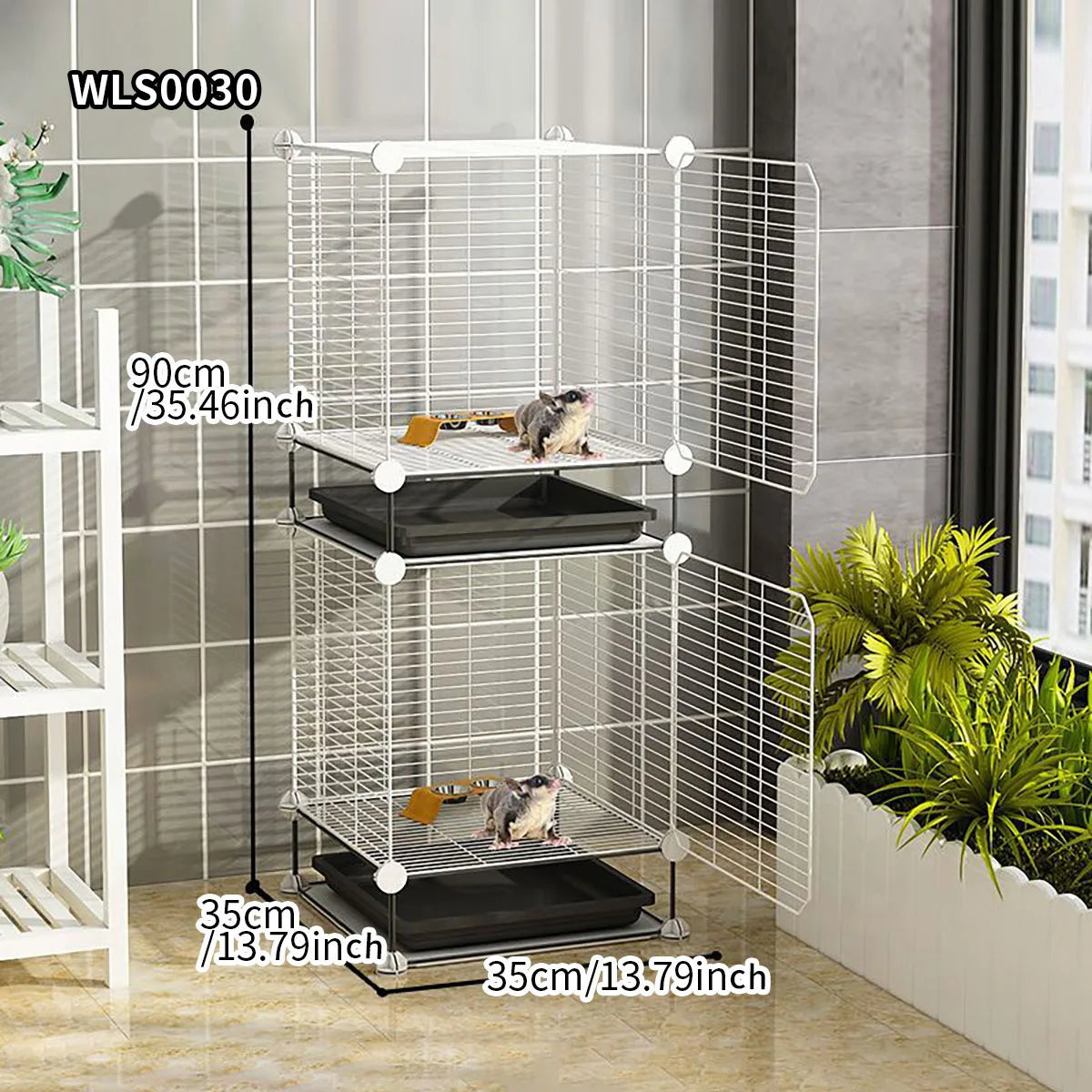 Small Animal Cage for Home Use  with Toilet, Large Rabbit Cage, Sugar Glider Breeding Squirrel Cage with Tray