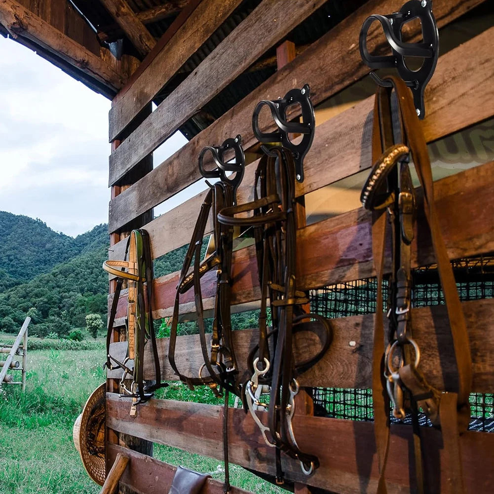 Horse Bridle Rack Metal Horse Tack Storage Halter Hanger with Tubes and Screws Bridle Holder Wall Mounted Horse Barn Supplies
