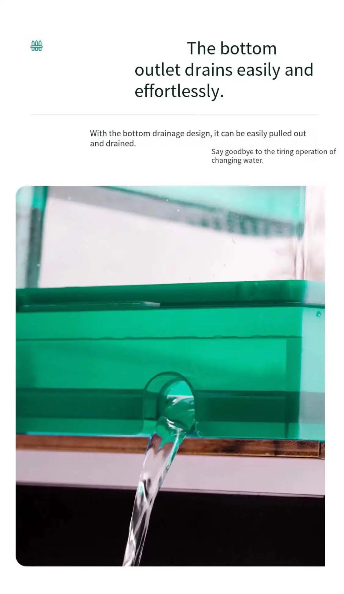 Aquarium turtle tank lazy person water-free breeding box with drying platform ecological turtle tank aquarium accessories 220V