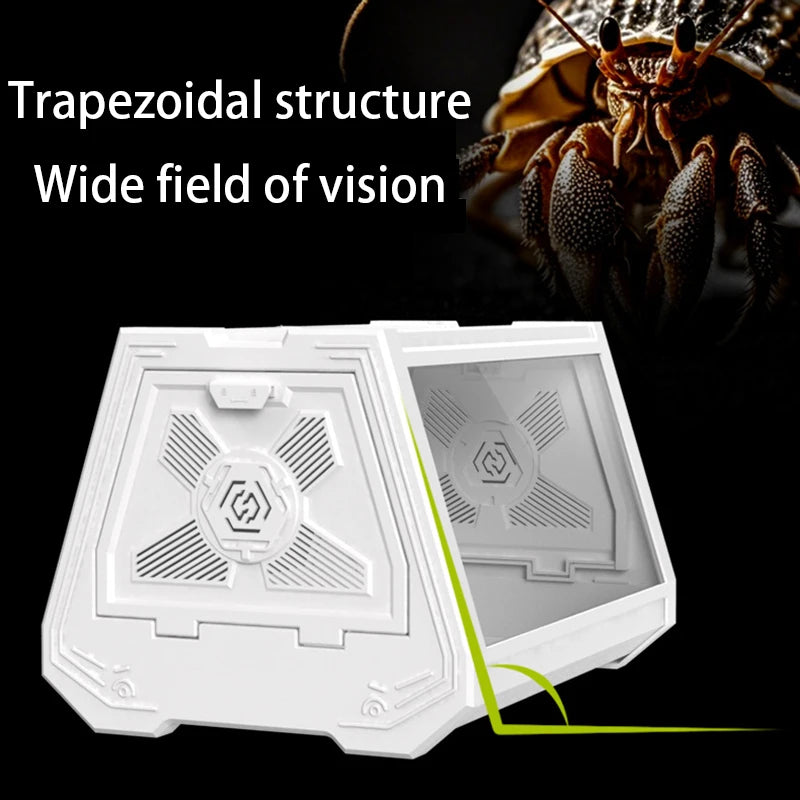 Reptile Terrarium Desktop Ecological Tank Escape-Proof Ventilated Habitat Breeding Box Mini Reptile Habitat for Gecko Snake Frog