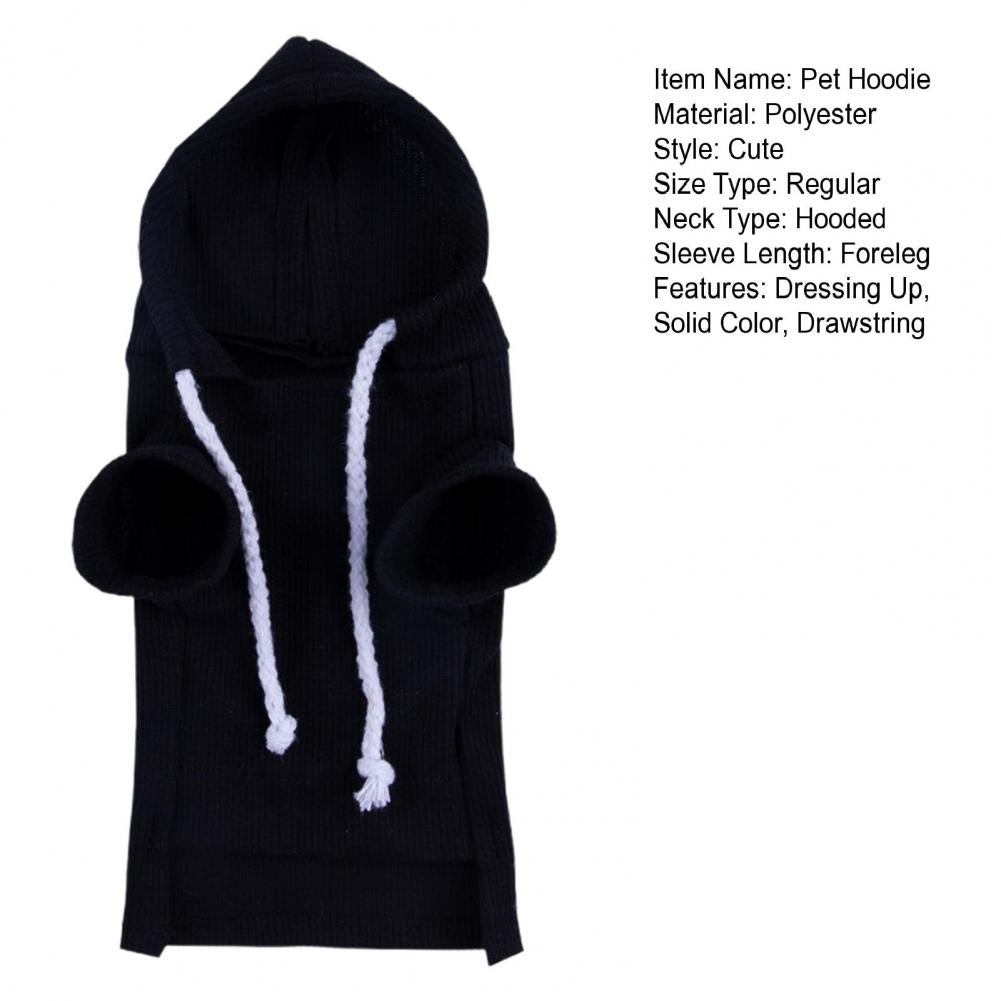 Cute Ferret Hoodie Solid Color Drawstring Hooded Sweatshirt Thick Fluffy Pet Hoodie Foreleg Elastic Hamster Guinea Pig Clothes