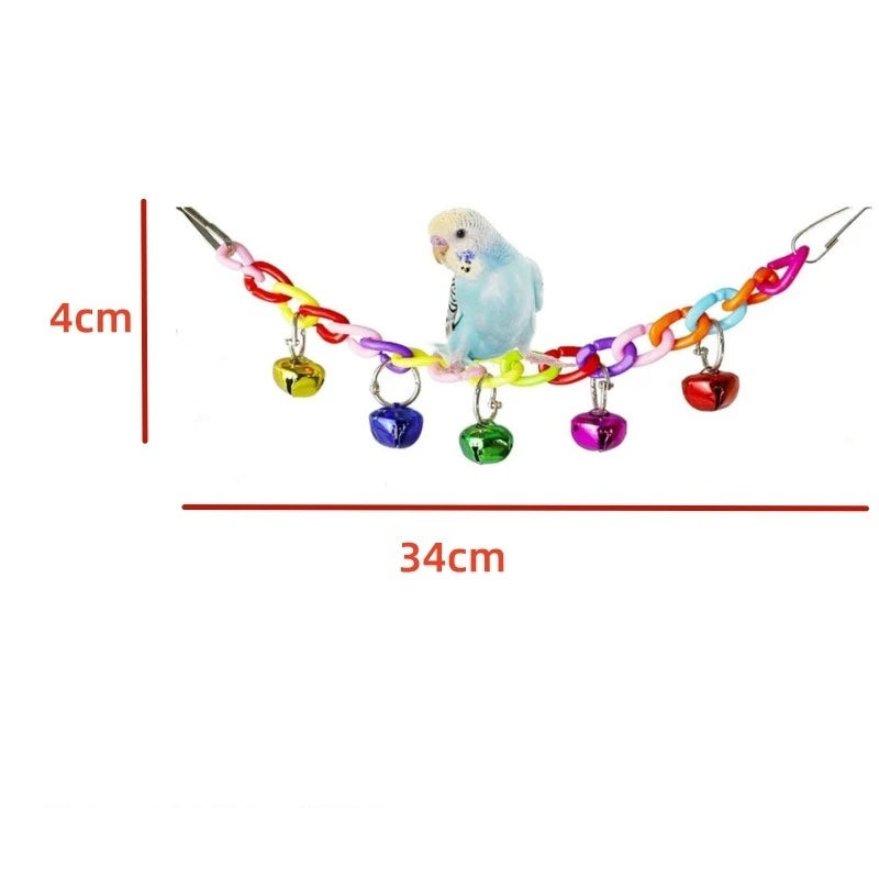 Bird and Parrot Toys Swing Bird Cage Decoration Mirror Staircase Wind Chimes Bird Accessories Toys for Birds
