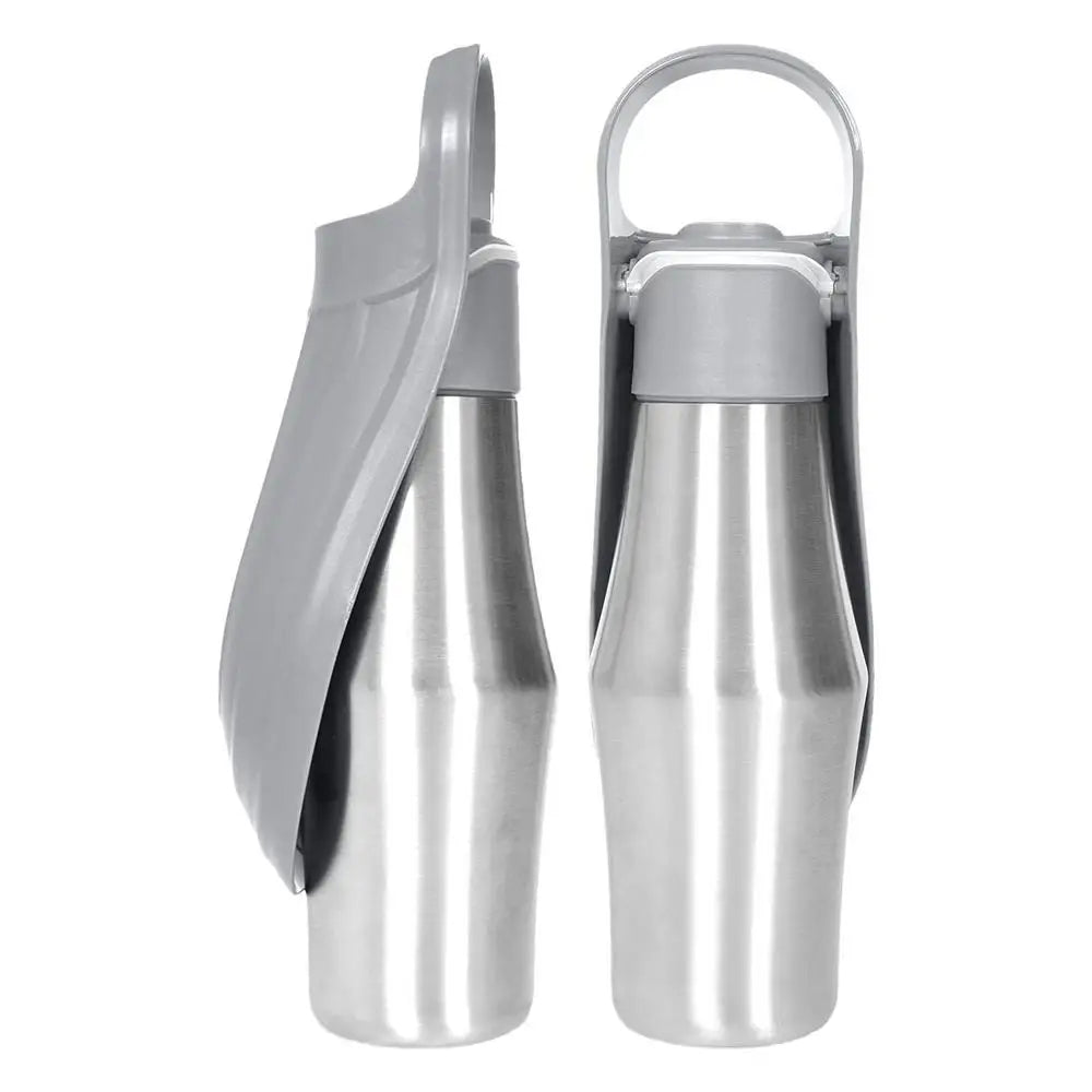 Dog Water Bottle 27oz Stainless Steel Travel Water Dispenser Travel Camping 2 In 1 Dog Water Bowl