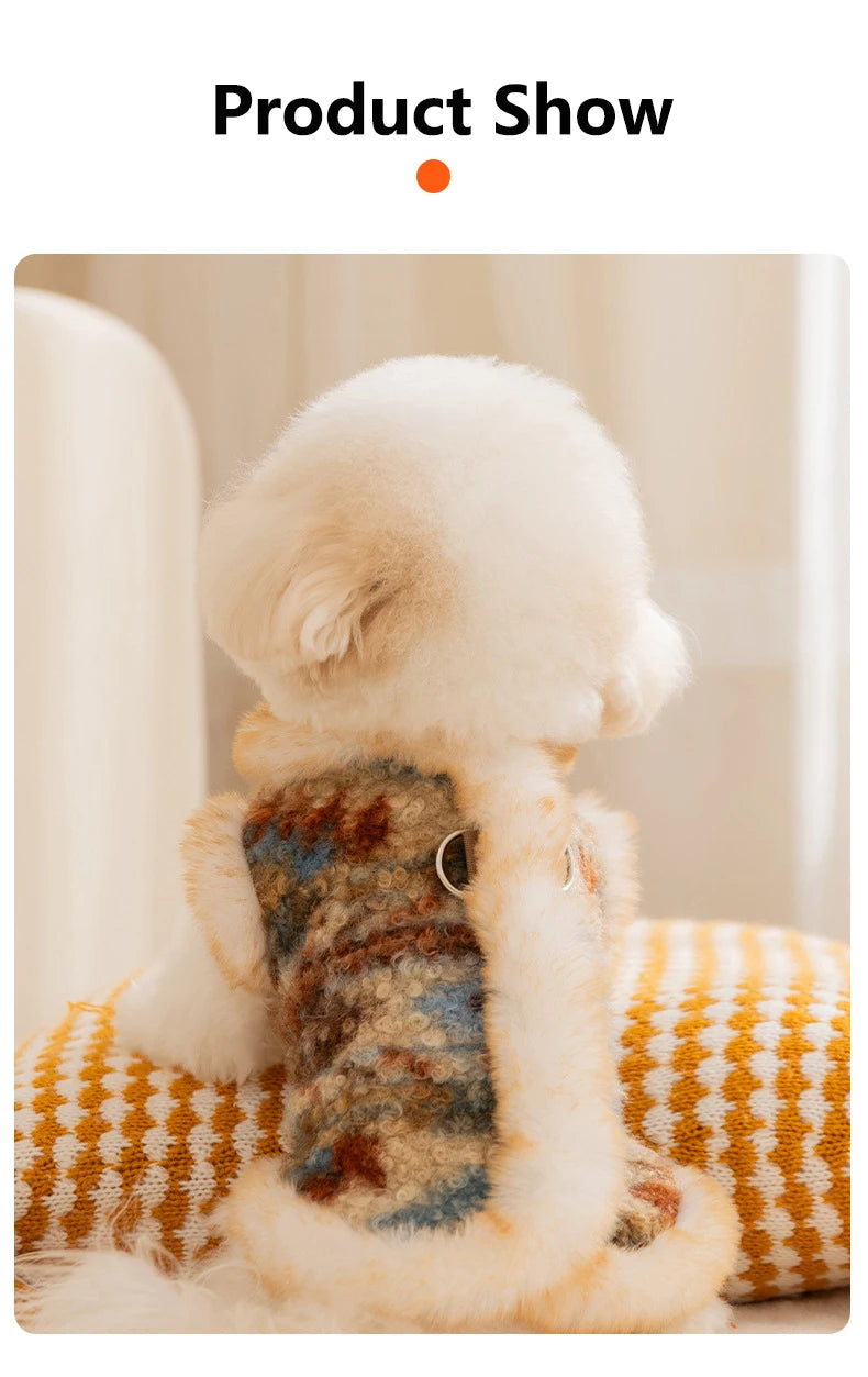 Winter Autumn Warm Clothes Dog Velvet Vest For Small Medium Puppy Bichon Teddy Thicken Pet Warm Clothes New Year Dog Clothing and Cat Clothing