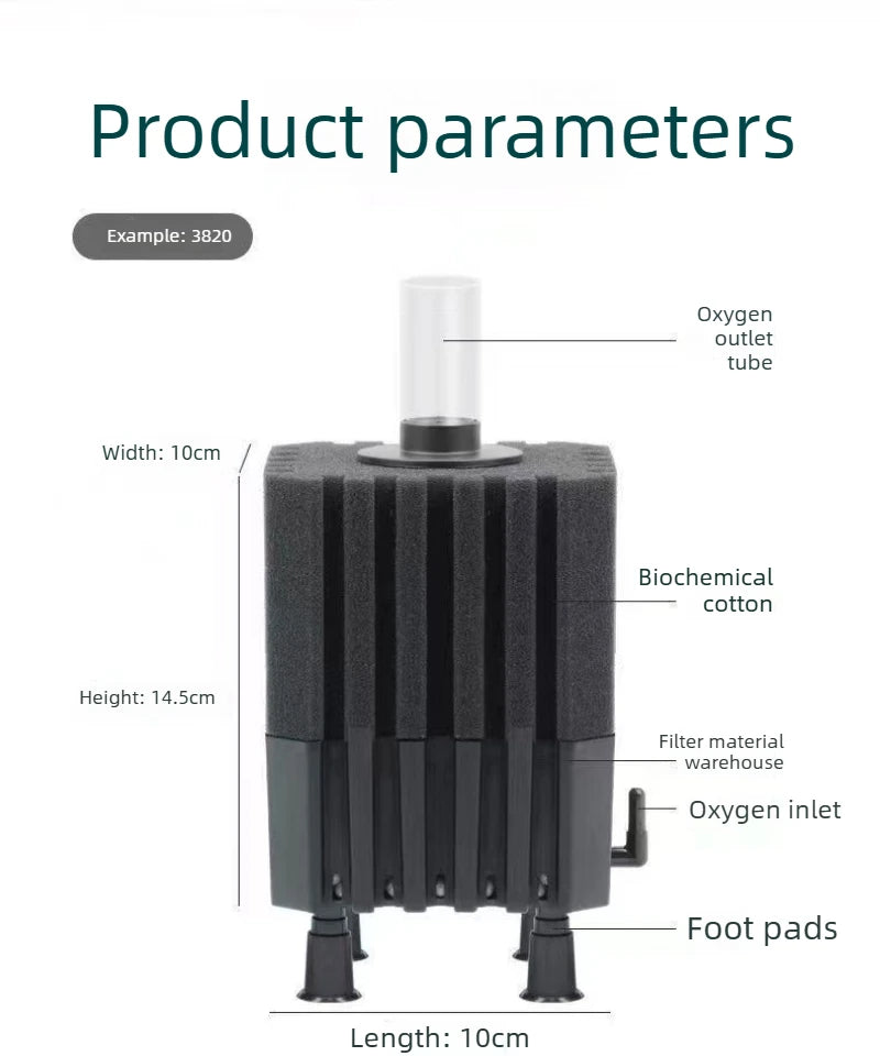 Big Aquarium Sponge Filter For Fish Tank Air Pump Skimmer Biochemical Sponge Filter With Media Ball Aquarium Bio Filter