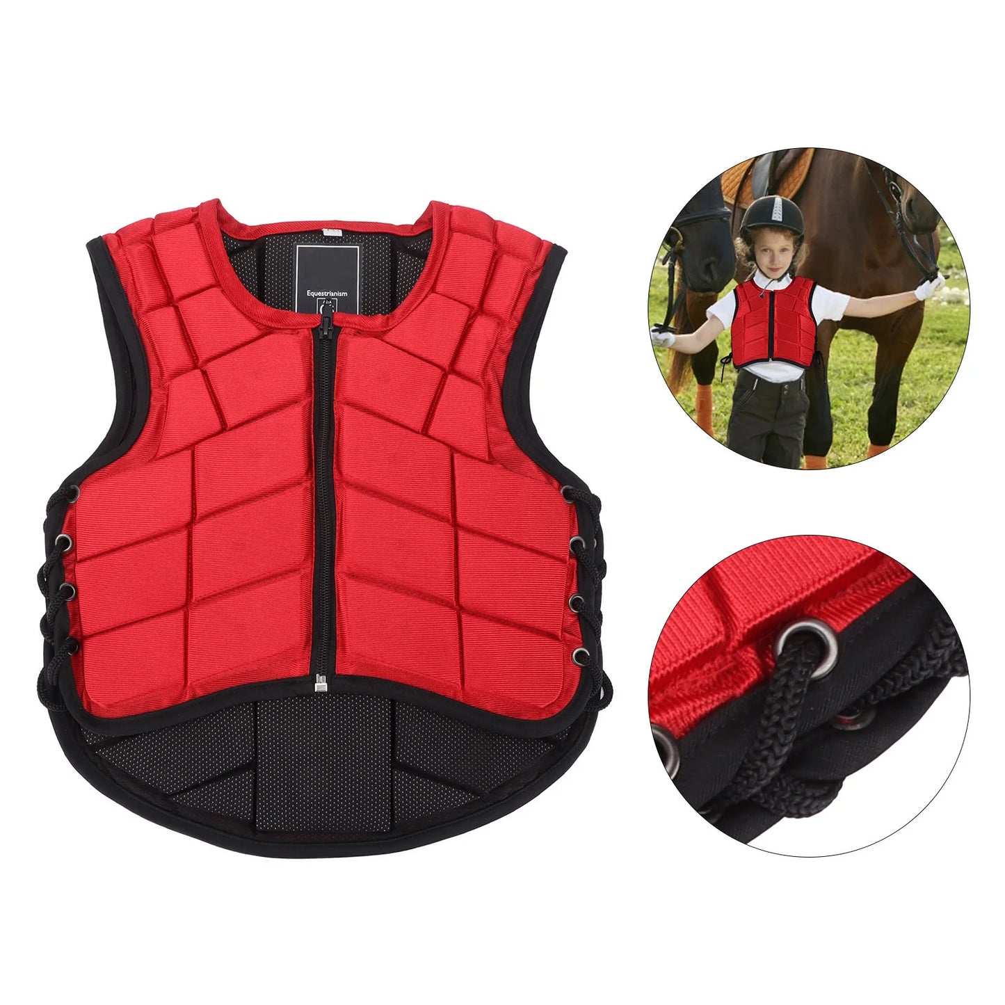 Horse Riding Body Protector for Kids Kids Equestrian Vest Foam Padded Safety Horse Riding Protective Gear Body Protector Red