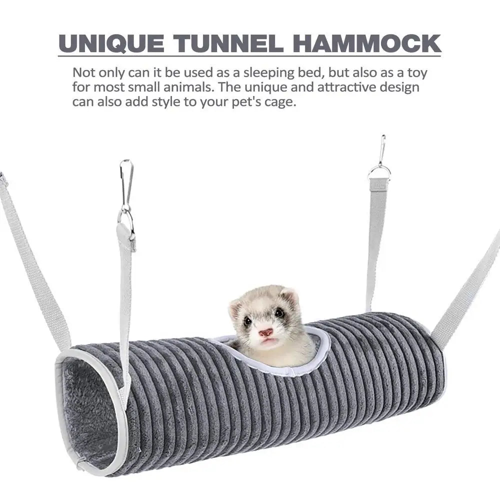 Ferret Hammock For Cage Small Animal Sleeping Bed Tunnel Hammock Small Pet Hammock Bed With Hooks & Ropes For Ferrets Hamsters