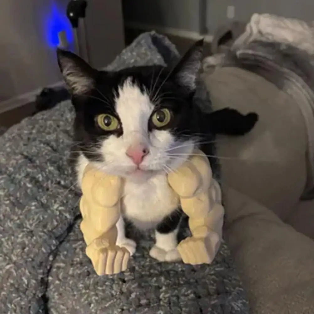 Cat Muscle Arm 3D Printed Neck Arm with Muscle Pet Cosplay Costume Accessories for Halloween Birthday Party Supplies