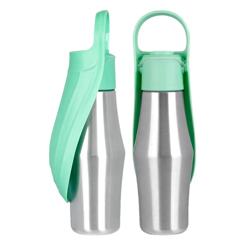Dog Water Bottle 27oz Stainless Steel Travel Water Dispenser Travel Camping 2 In 1 Dog Water Bowl