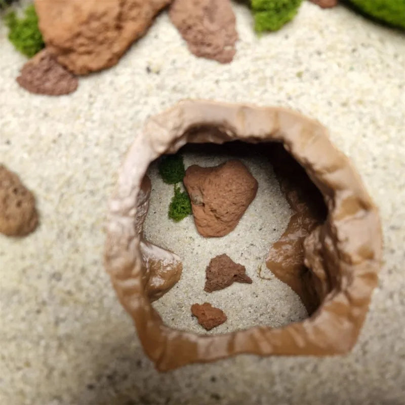 Realistic Cave Landscape Ornament - Multi-Use Hideaway for Fish Shrimp Turtle in Aquarium & Reptile Tank