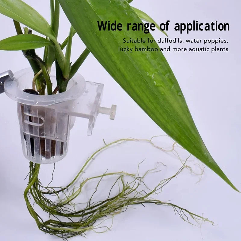 Aquatic Plant Hanging Holder Adjustable Fish Tank Planter Cups with Hole Aquarium Planter Cups for Aquascape Decoration