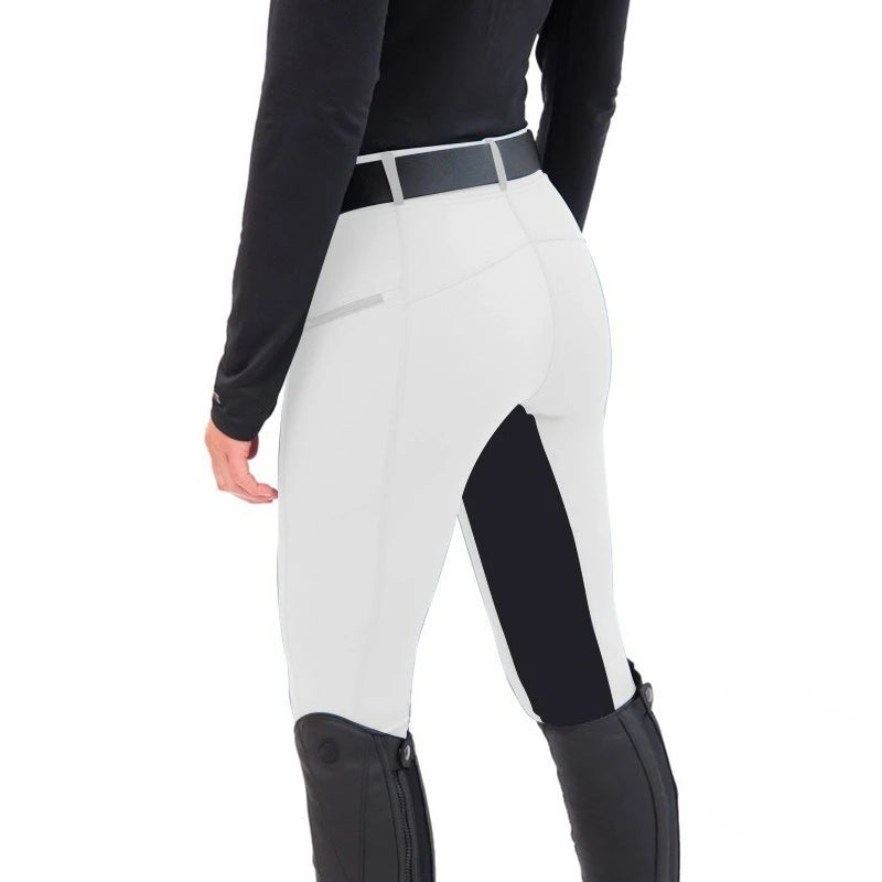 Women Slim Fit Stretch Equestrian Riding Pants Skinny Casual Paneled Trousers Essential Ware