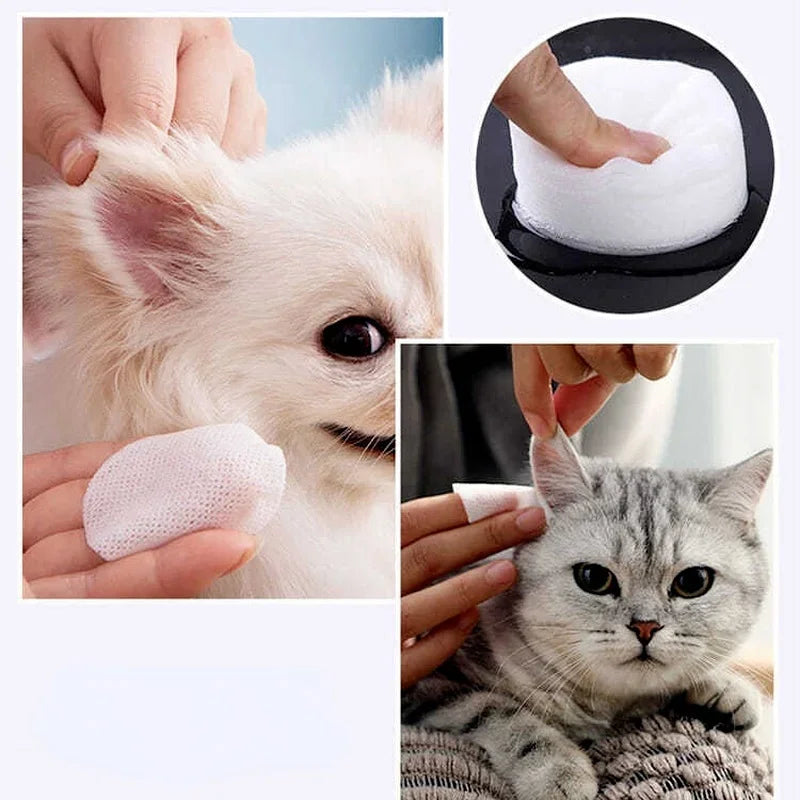 130Pcs/set Pet Eye Wipes Dog and Cat Cleaning Wipes Pet Eye Wipes Grooming Tear Stain Remover Gentle Non-foaming Wipes Towels