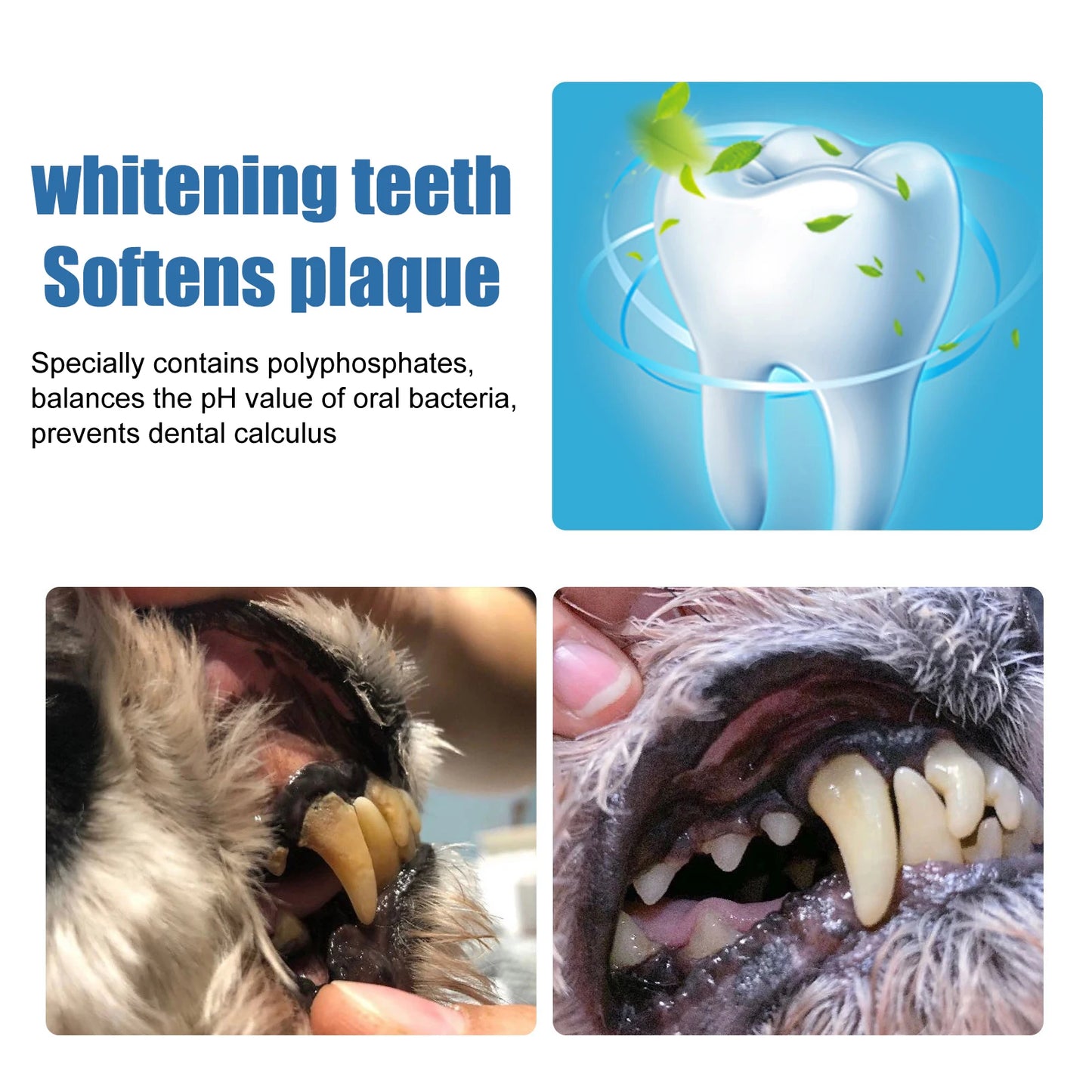 Pet Tartar Removal Foam Dog Tartar Plaques Breath Freshener Deodorant Prevent Dental Calculus Cat Teeth Oral Cleaner