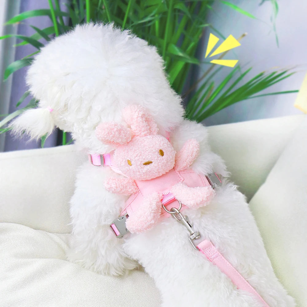 Monochromatic Pet Vest, Harness and Leash Set, Pocket Bear, Clothes for Chihuahua, Yorkie, Walking, Training, Cat, Dog Chain