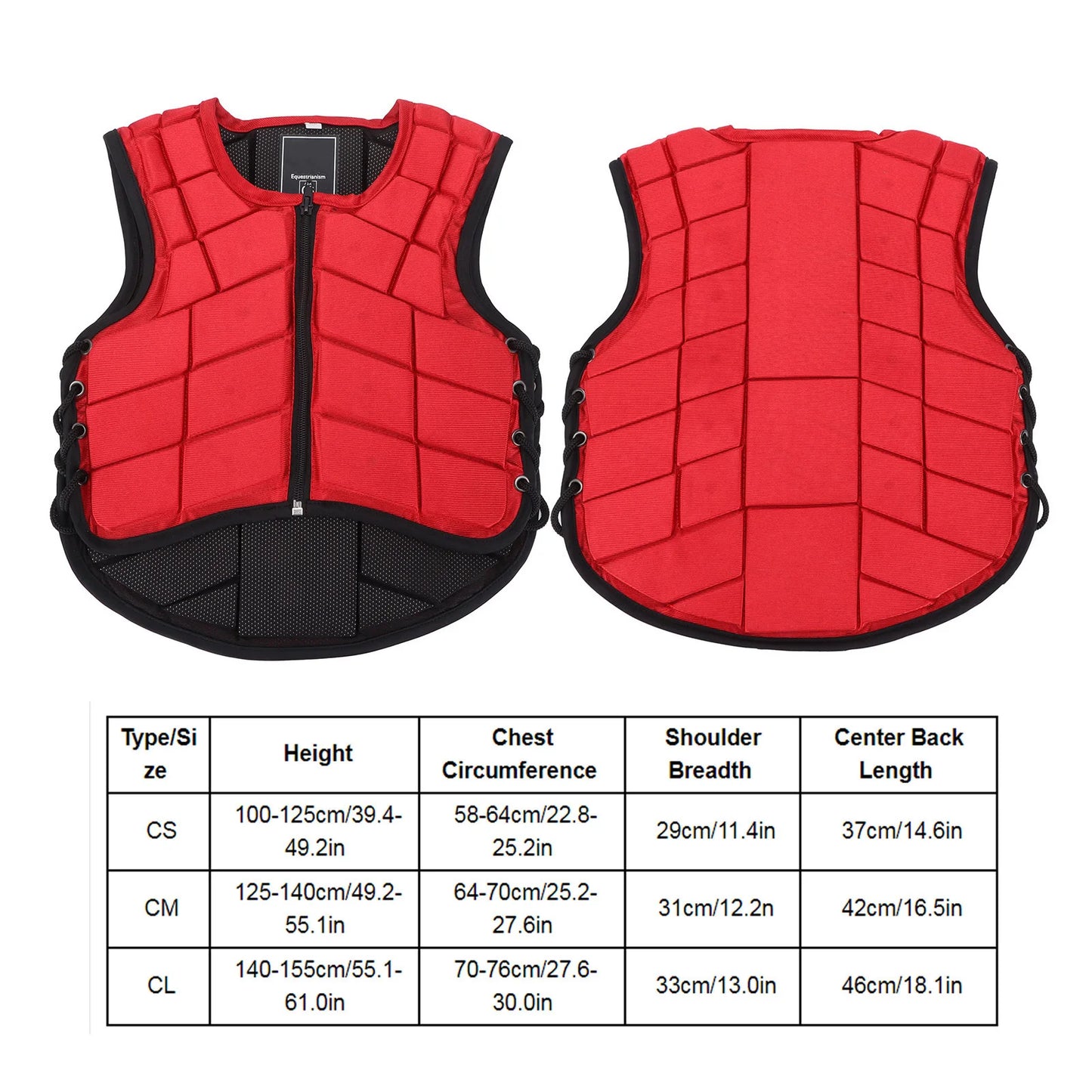 Horse Riding Body Protector for Kids Kids Equestrian Vest Foam Padded Safety Horse Riding Protective Gear Body Protector Red