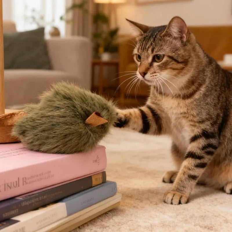 Interactive Plush Mouse Cat Chew Toy Simulated Squeaking Mice Bite-resistant Kitten Toy Kitten Biting Running Rat Toy Pet Supply