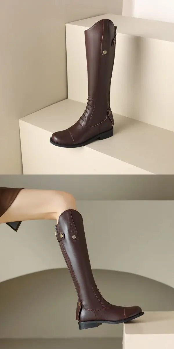 Non-Slip Equestrian Boots Leather Equestrian Supplies Long Boots Riding Equipment Ultra Footwear Resistant Horse Rider Shoes