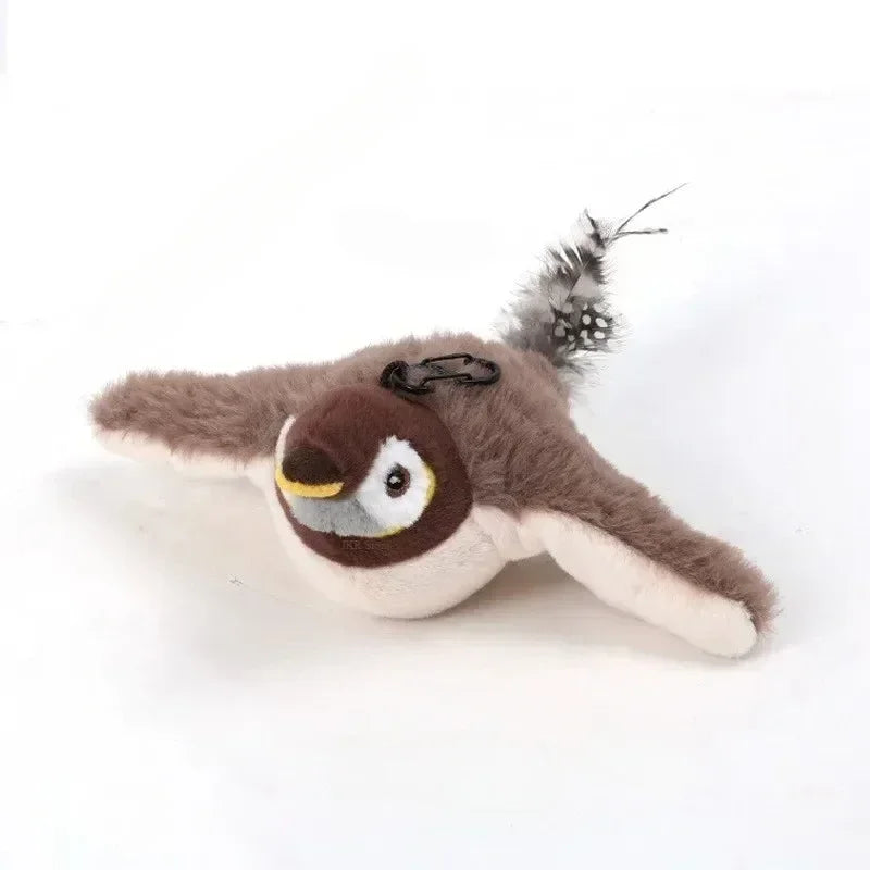 Hot Cat Interactive Toys Catnip Electric Bird (with Catnip) Dog Cats Touch-Activated Squeaky Plush Toy Pet USB Rechargeable