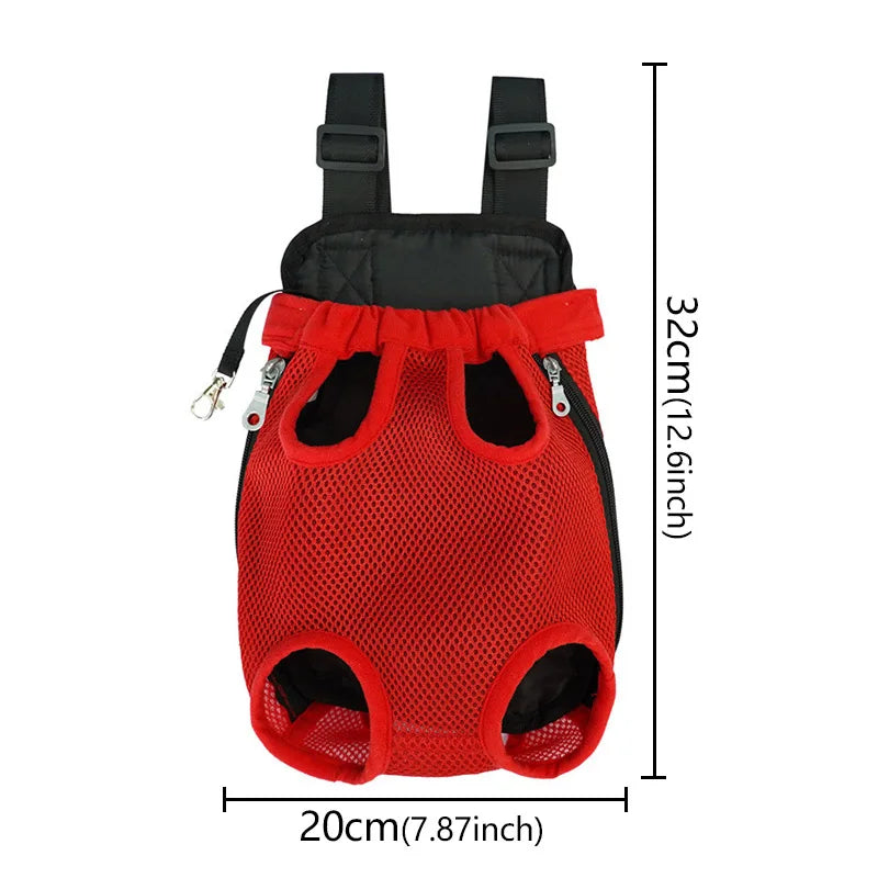 Adjustable Dog Front Carrier Legs Out Breathable Portable Travel Pet Dog Carrier Backpack Mesh Carrier for Dog Cats Outdoor