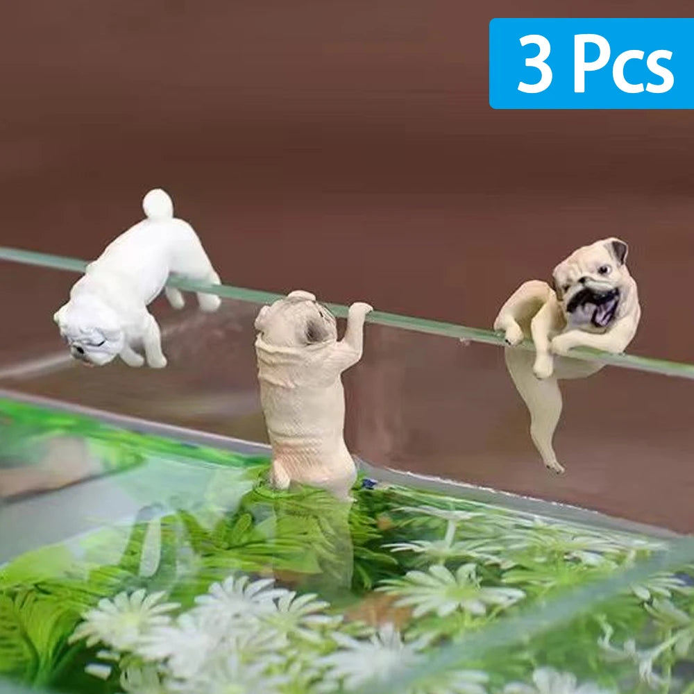 Mini Cartoon Dog Ornament Resin Figurine DIY Crafts Statue for Fish Tank Fishbowl Aquarium Accessories Home Decoration