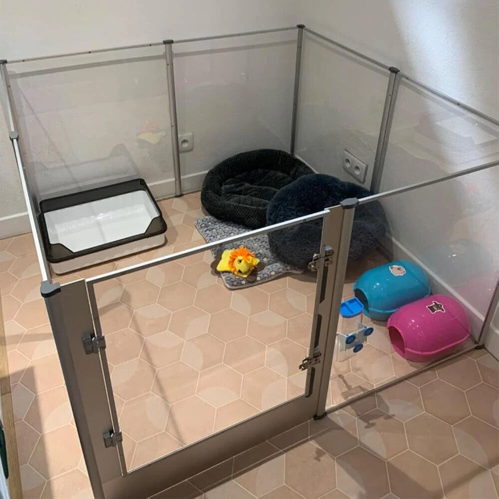 Extra Large Dog Playpen Acrylic Enclosure Pet Animal Bunny Ferrets Dog Fence Cage Whelping Box with Waterproof Fertility Pad