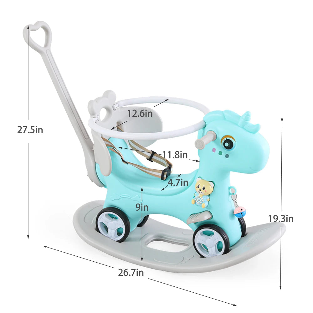 Rocking Horse for Toddlers, Balance Bike Ride On Toys and Balance Board for Baby Girl and Boy Plush