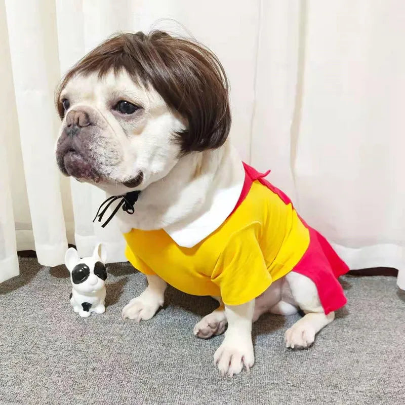 NONOR Pet Wigs Cosplay Props Funny Dogs Cats Cross-Dressing Hair Hat Costumes Head Accessories for Halloween Christmas Supplies