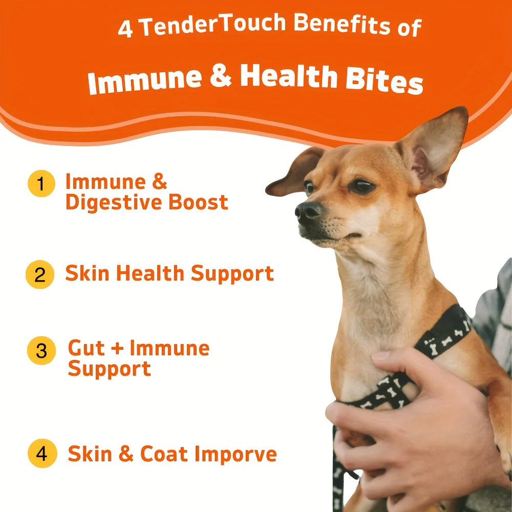 240 Chews - 2 Pack (2 x 180g/6.35oz) 360g/12.7oz - TenderTouch Allergy & Immune Supplement for Dogs  - Dog Allergy Support