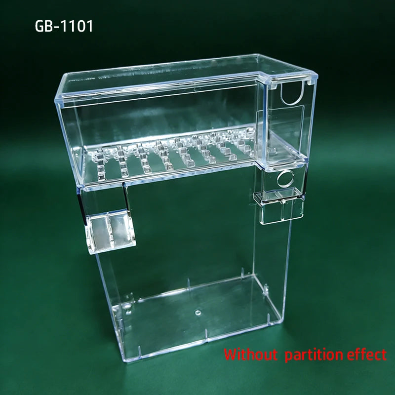 2-Tier Dry-Wet Separation Aquarium Filter Box Ultra-Quiet Wall-Mounted 3-in-1 Drip Filter Box for Small Medium Fish Turtle Tanks