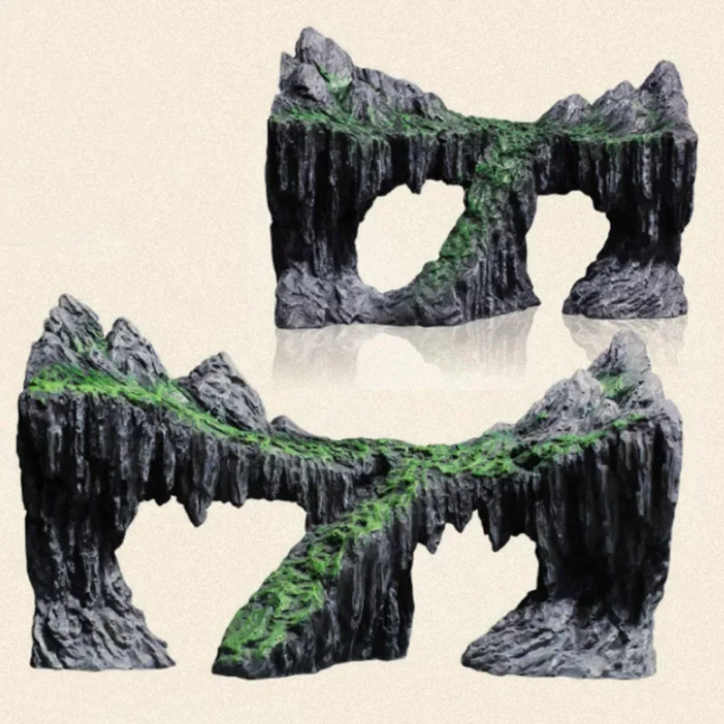 Resin Creative Aquarium Decoration Fish Tank  Simulated Rock Mountain Ornament Aquarium Rocks for Aquarium Decor