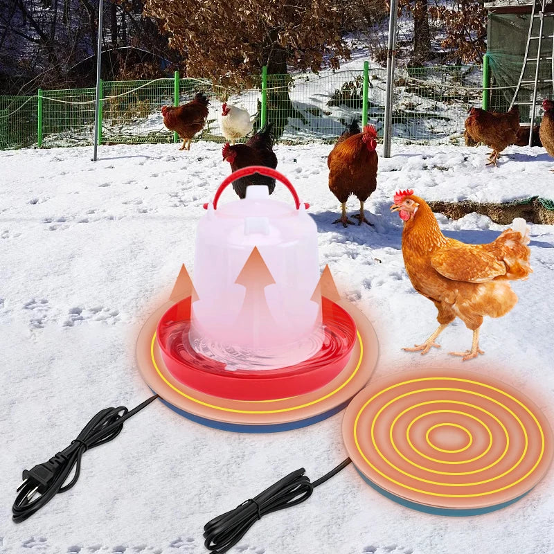 Poultry Waterer Drinker Heated Base Chicken Water Heater Farm Equipment Heater Universal Pet Water Heater Warmer Base Winter