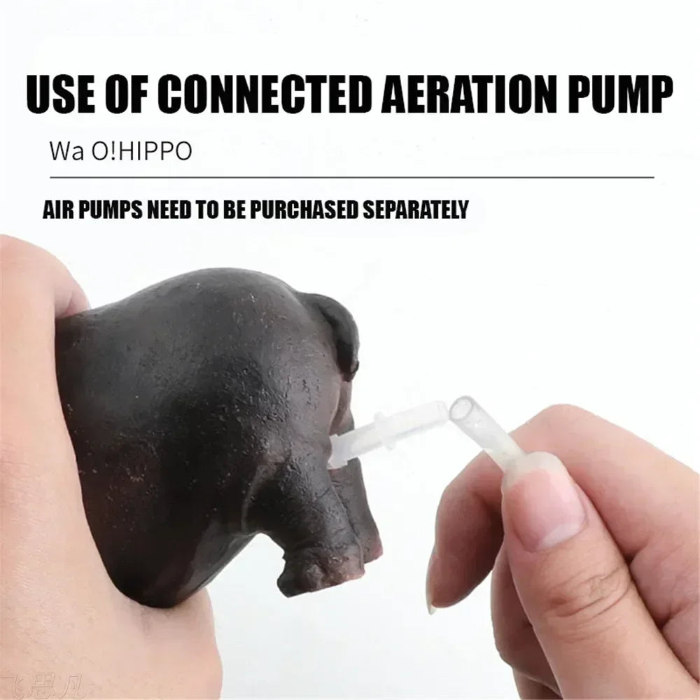 Fish Tank Decorations Hippo Creative Pneumatic Oxygen Pump Levels Aquarium Remove Oil Film Perfect Aquarium Ornament Air Bubbler