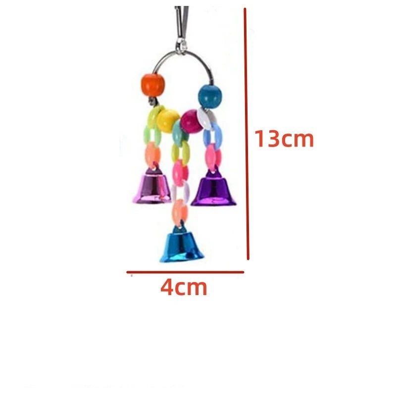 Bird and Parrot Toys Swing Bird Cage Decoration Mirror Staircase Wind Chimes Bird Accessories Toys for Birds