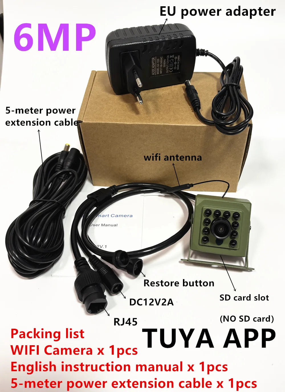 6MP 4MP POE 2K Tuya Mini Wireless WiFi IP Camera Bird Cage CIRCUT Night Vision Small Size Bird Nest Home Security CCTV Smart Life
