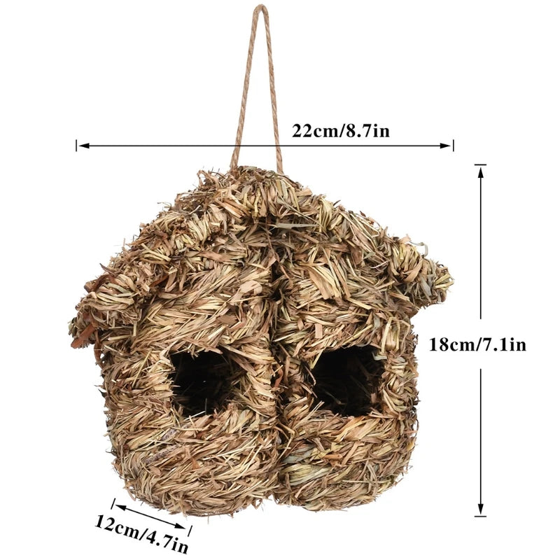 16 different Birds Nests Bird Cage Natural Grass Egg Cage Bird House Outdoor Decorative Weaved Hanging Parrot Nest Houses Pet Bedroom