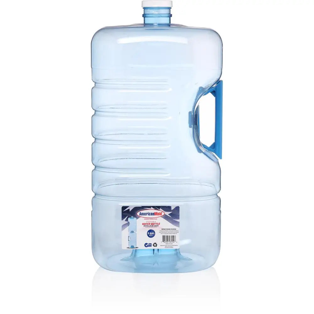 Stackable 5 Gallon Water Bottle with Easy Carry Handle BPA Free Durable Material Screw Cap 640oz Capacity Home Office School Barn