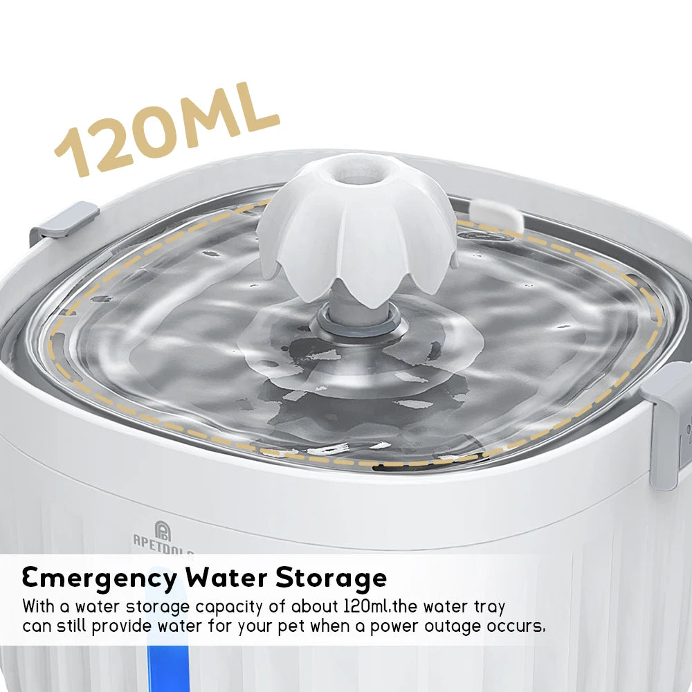 Cat Water Fountain Automatic Pet Water Dispenser for Cats Dogs with Stainless Steel Tray 6-level Filtering System fp10