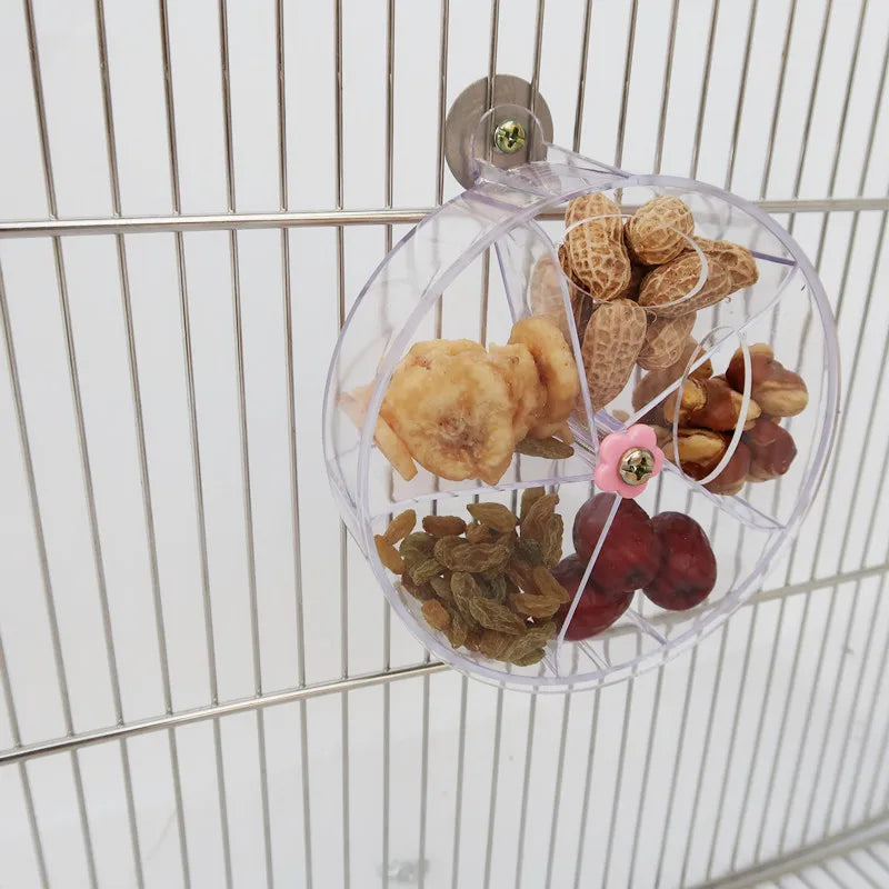 Rotating Pet Parrot Toys Wheels, Bite Chewing Birds Foraging Food Box Cage Feeder, Birds accessories
