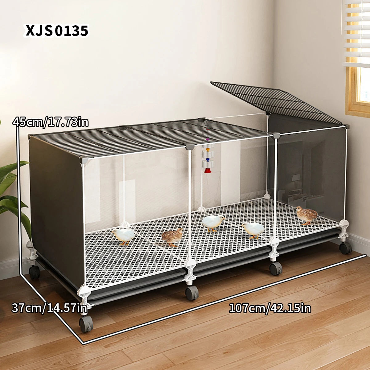 Chicken Cage Household Large Breeding Cage Chicken Coop Automatic Cleaning Duck Cage Wire Mesh Balcony Outdoor Poultry Cage