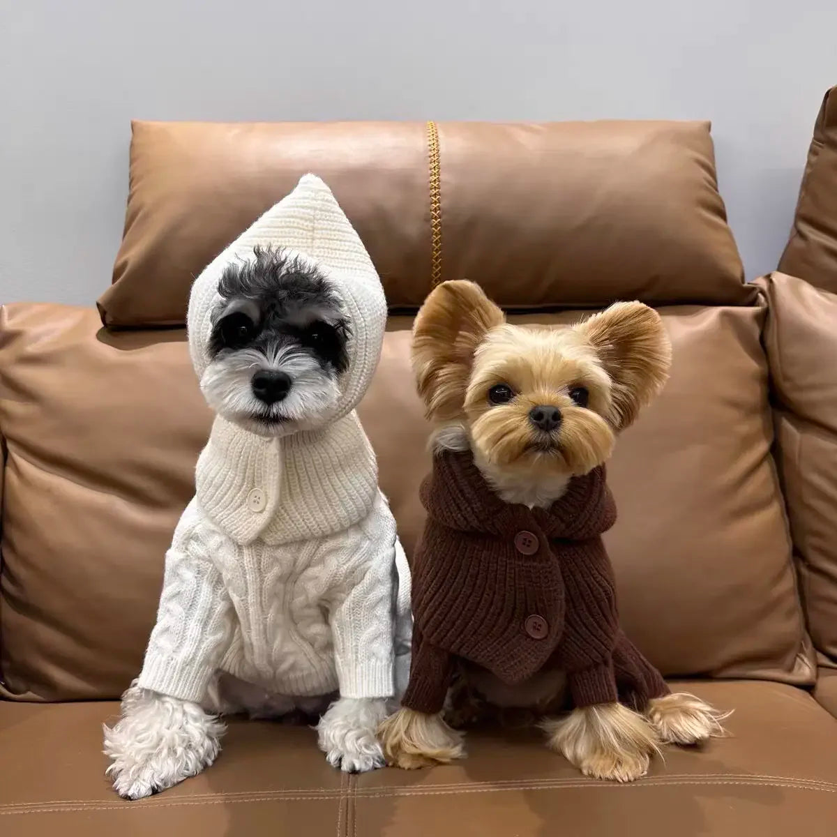 Knit Sweater Jumpsuit for Small Dogs, Monochromatic, Simple, Fashion, Warm, Thick, Pet Items, Winter