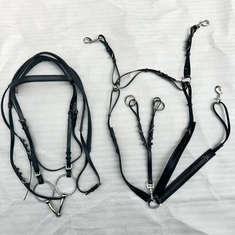 Endurance Marathon Stainless Steel Horse Bridle PVC Padded Nose Band Brow Band Reins A variety of Colors Riding Equestrian