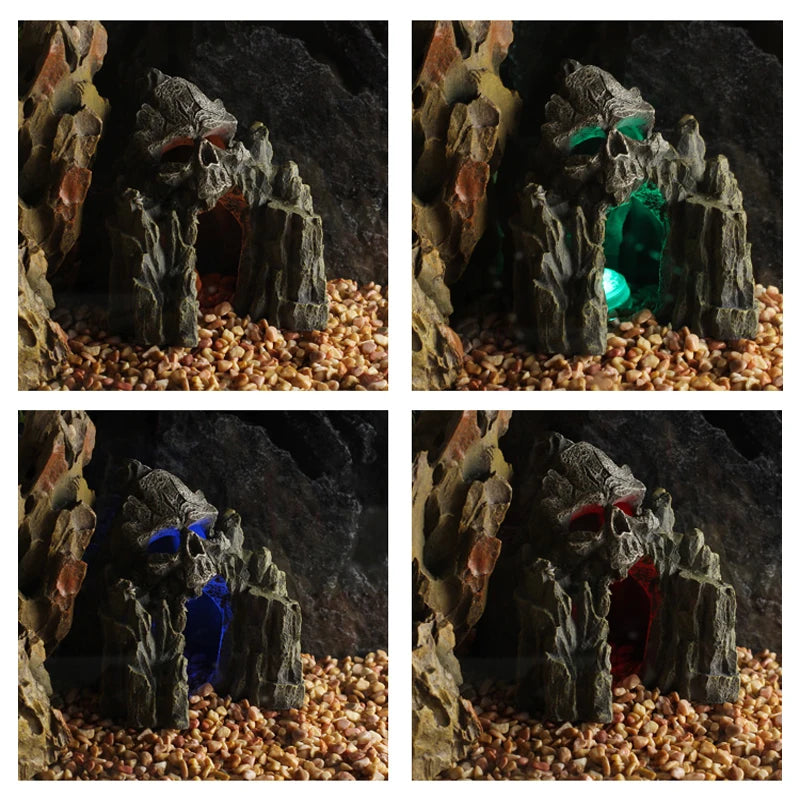 Aquarium Simulation Skull Cave, Landscape Decoration, Fish Tank, Reptile Rockery, Fish and Shrimp, Escape House, Culture Hole Deco
