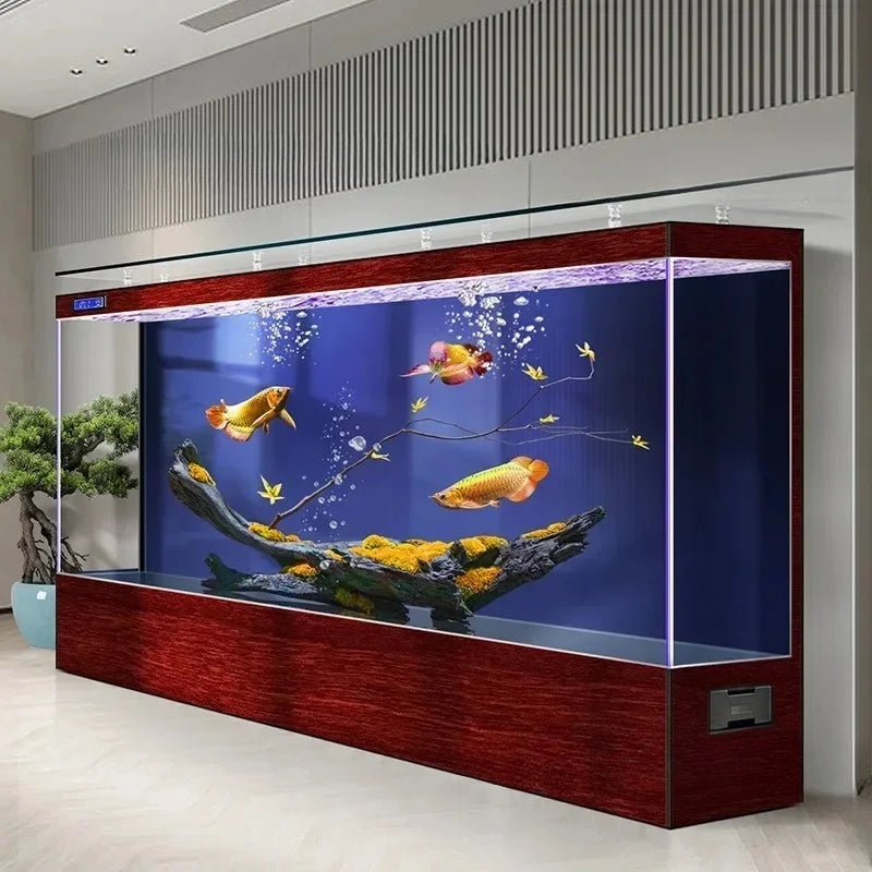 Luxury Super Large Appreciate Fish Tanks Modern Living Room Ecological Box Aquarium Decoration Smart Pet Products