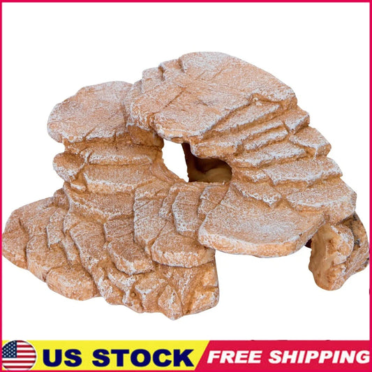 Realistic Resin Aquarium Tiered Ledge Rock Formation Hideout Fish and Reptiles Natural Habitat Decoration 9L x 7W x 3.5H