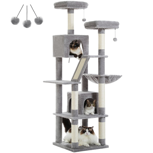 Large Cat Tree Tall Cat Tower for Indoor Cats Multi-Level Plush Cat Condo with Scratching Posts Scratching  Posts  Perches Caves