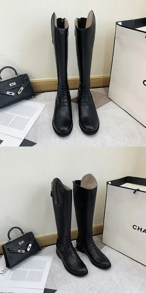 Non-Slip Equestrian Boots Leather Equestrian Supplies Long Boots Riding Equipment Ultra Footwear Resistant Horse Rider Shoes