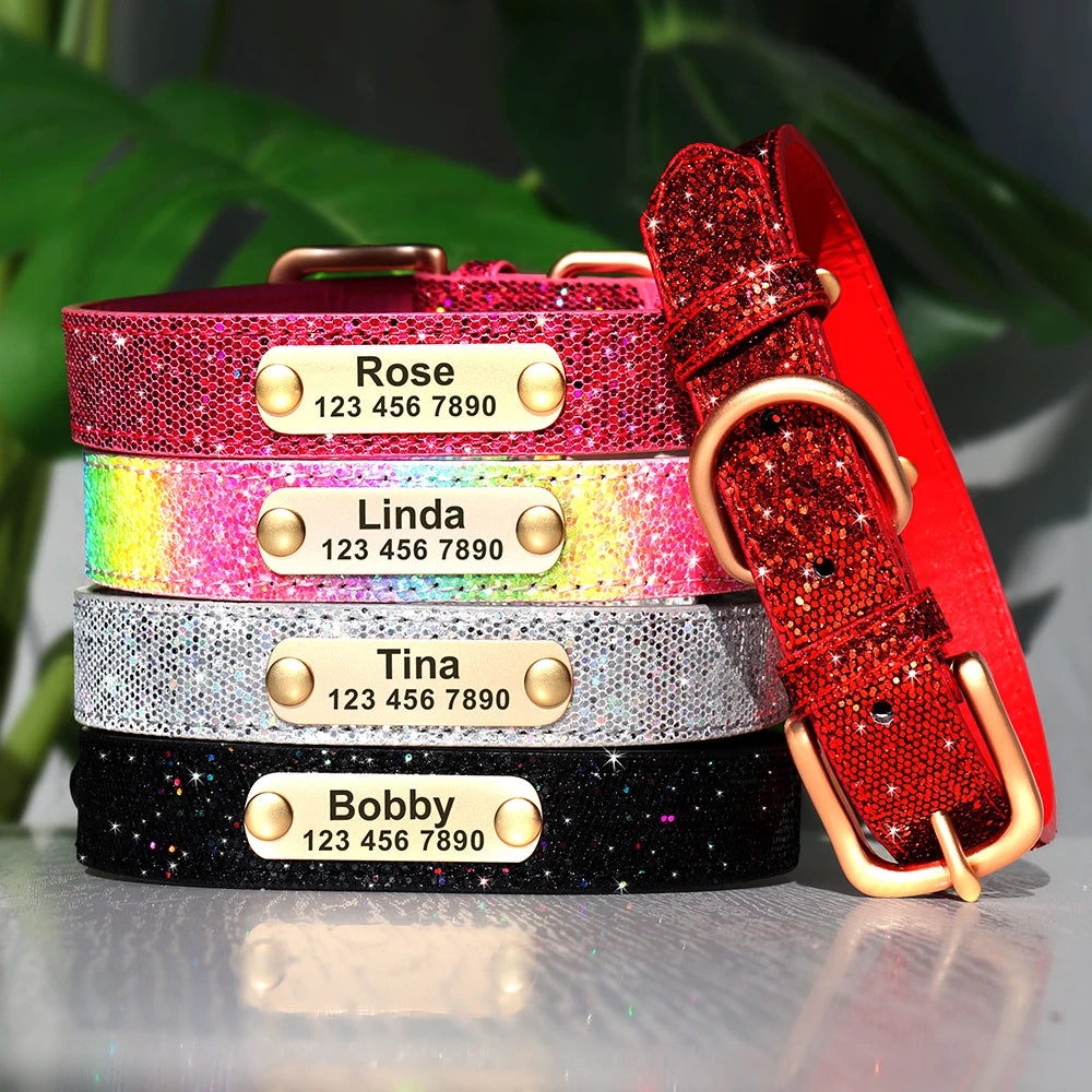 Leather Cat Collar Personalized Cat Collar For Puppy Small Dogs Pet Kitten Nameplate Collar Free Engraving Adjustable