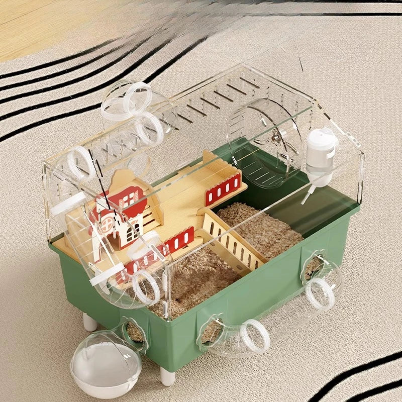 Transparent Acrylic Hamster House, with Tunnel,